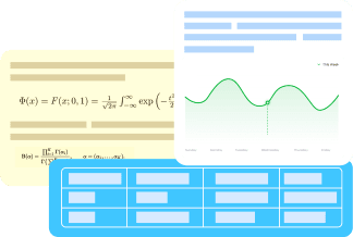 أشكال بحثية وجداول ومعادلات LaTeX مُولدة تلقائياً في Gatsbi Writer